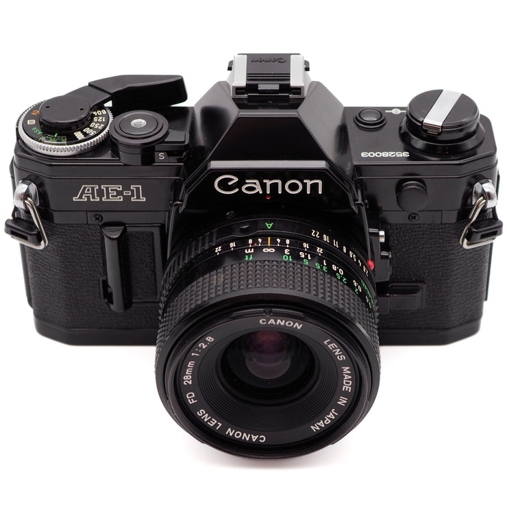 Canon AE-1 35mm SLR Camera Set (Canon FD 28mm f/2.8 Lens)