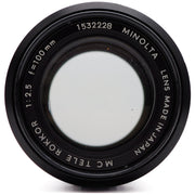 Minolta MC Tele Rokkor 100mm f/2.5 Lens (Minolta SR (MC) Mount)