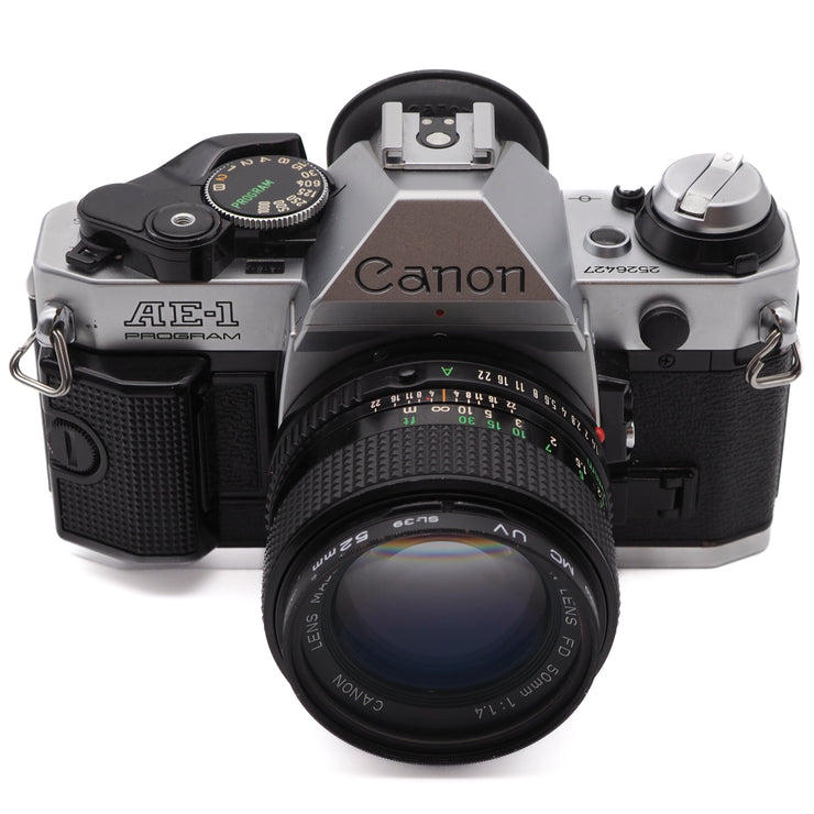 Canon AE-1 Program 35mm SLR Camera Set (Canon New FD 50mm f/1.4 Lens)