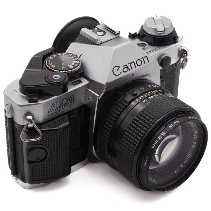 Canon AE-1 Program 35mm SLR Camera Set (Canon New FD 50mm f/1.4 Lens)