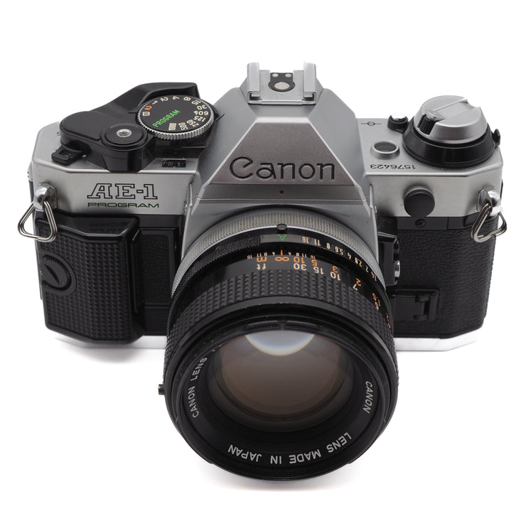 Canon AE-1 Program 35mm SLR Camera Set (Canon FD 50mm f/1.4 Lens)