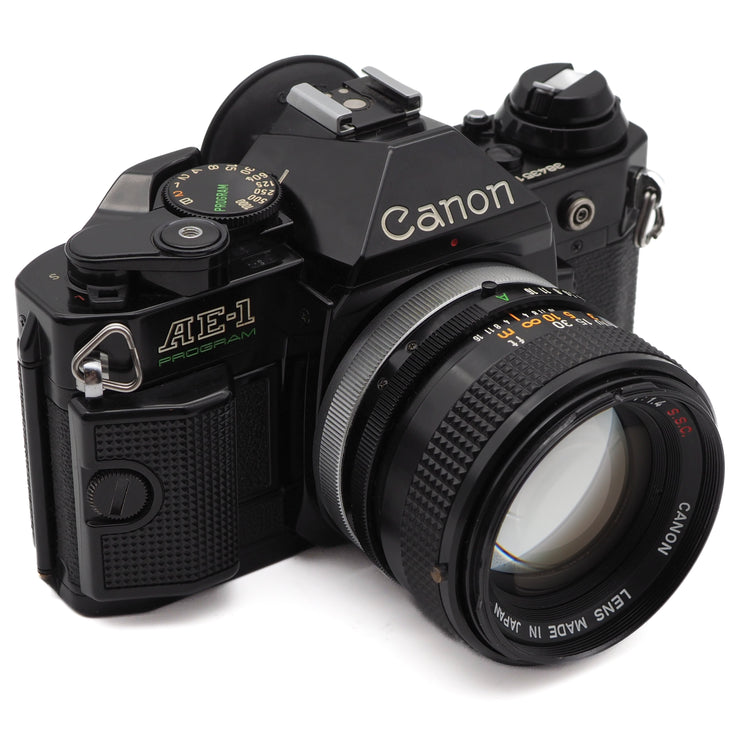 Canon AE-1 Program 35mm SLR Camera Set (Canon FD 50mm f/1.4 Lens)
