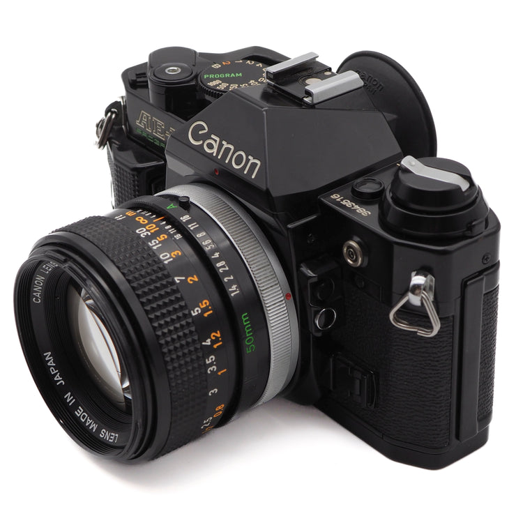 Canon AE-1 Program 35mm SLR Camera Set (Canon FD 50mm f/1.4 Lens)