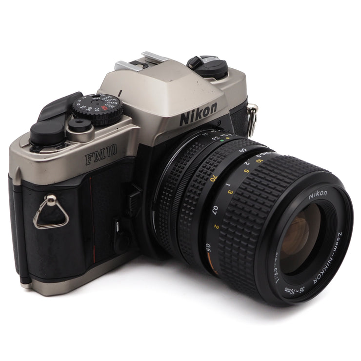 Nikon FM10 35mm SLR Camera Set (Nikkor 35 ~ 70mm f/3.5 ~ 4.8 AI-s Lens)