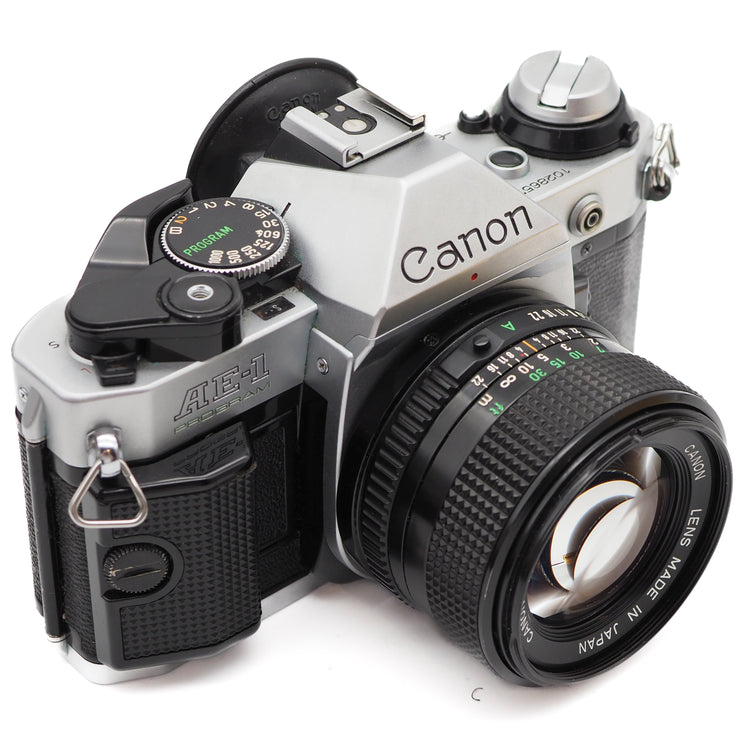 Canon AE-1 Program 35mm SLR Camera Set (Canon New FD 50mm f/1.4 Lens)