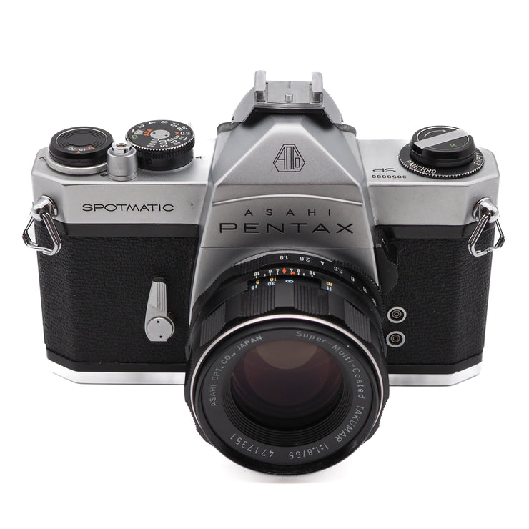 Asahi Pentax Spotmatic SP 35mm SLR Camera Set (Super-Multi-Coated Takumar 55mm f/1.8 Lens)