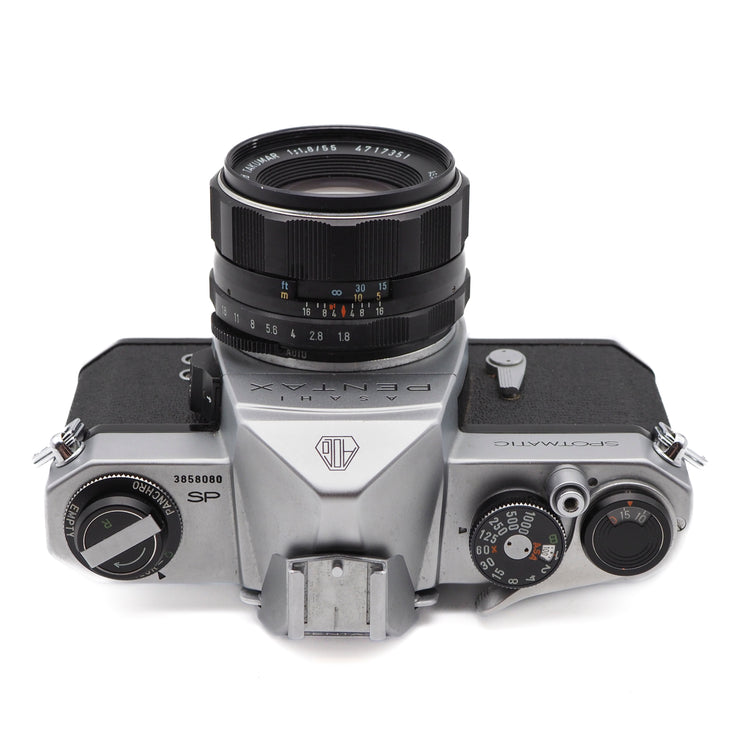 Asahi Pentax Spotmatic SP 35mm SLR Camera Set (Super-Multi-Coated Takumar 55mm f/1.8 Lens)